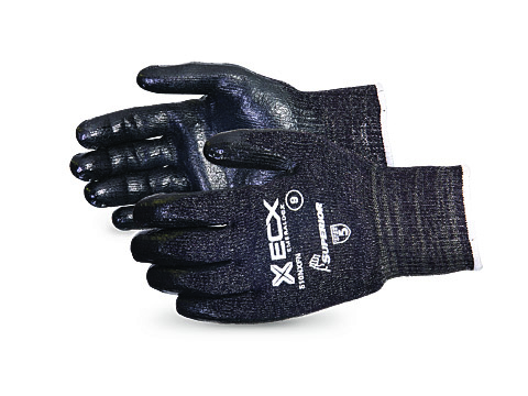 GLOVE COTTON POLY 10G;DBL LAYER NITRILE PALM - Latex, Supported